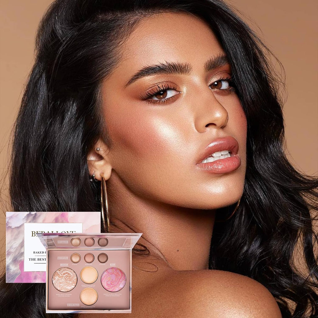 Best of The Baked Makeup Palette,Highly Pigmented, Long-Wearing,7Colors Full Size Baked Palette Includes 1Bronzer, 1Blush, 2Highlighters and 3Eyeshadows,Travel-Friendly Baking Makeup,Gifts for Girls.