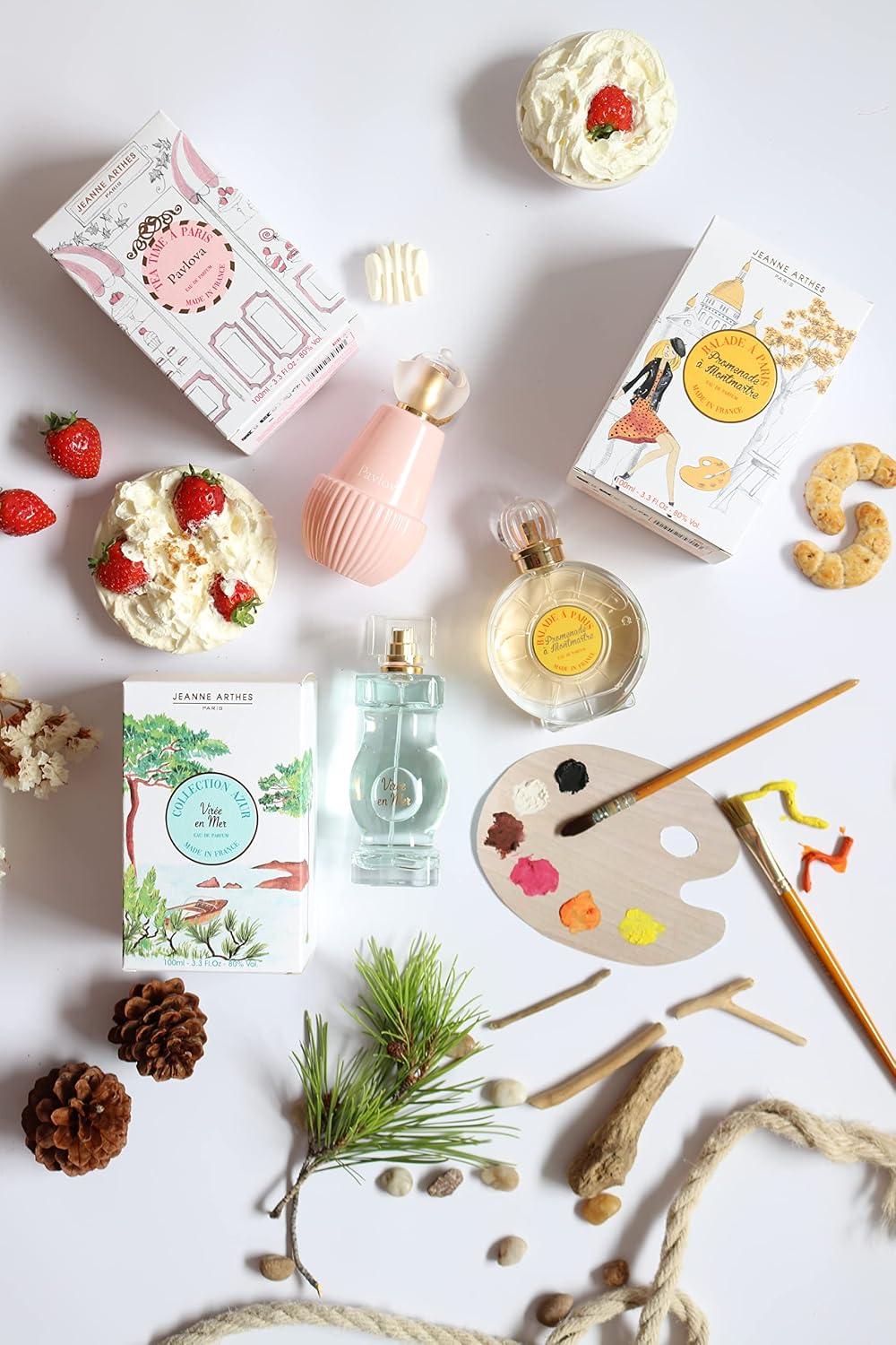 Jeanne Arthes - French Way of Life, Tea Time À Paris, Pavlova Eau De Parfum, Spray Perfume for Women, Fruity Floral Scent, Notes of Strawberry, Candied Apple, Made in France, 3.38 fl.oz
