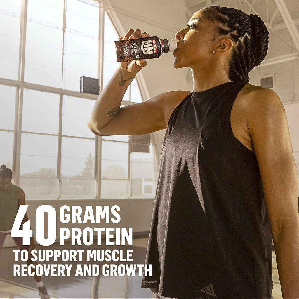 Muscle Milk Pro Advanced Nutrition Protein Shake, Intense Vanilla, 14 Fl Oz Bottle, 12 Pack, 40g Protein, 1g Sugar, 16 Vitamins & Minerals, 6g Fiber, Workout Recovery, Packaging May Vary